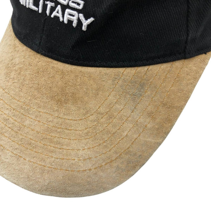 SWISS MILITARY Leather Brim Baseball Cap, 6-Panel Cap, One Size Fits All unclear black type Vintage Second Hand