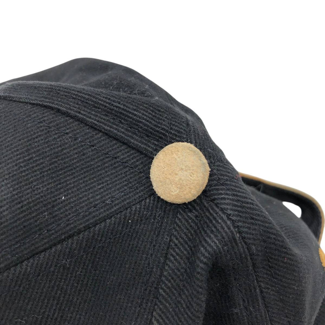 SWISS MILITARY Leather Brim Baseball Cap, 6-Panel Cap, One Size Fits All unclear black type Vintage Second Hand