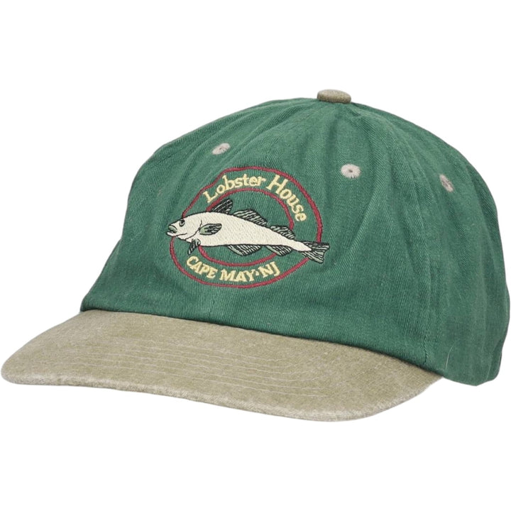 Ski Country Imports The Lobster House Fish Print Two-Tone Advertising Baseball Cap 6-Panel Cap cotton Green type dark green Vintage Second Hand