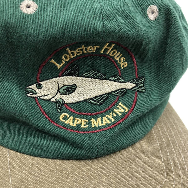 Ski Country Imports The Lobster House Fish Print Two-Tone Advertising Baseball Cap 6-Panel Cap cotton Green type dark green Vintage Second Hand