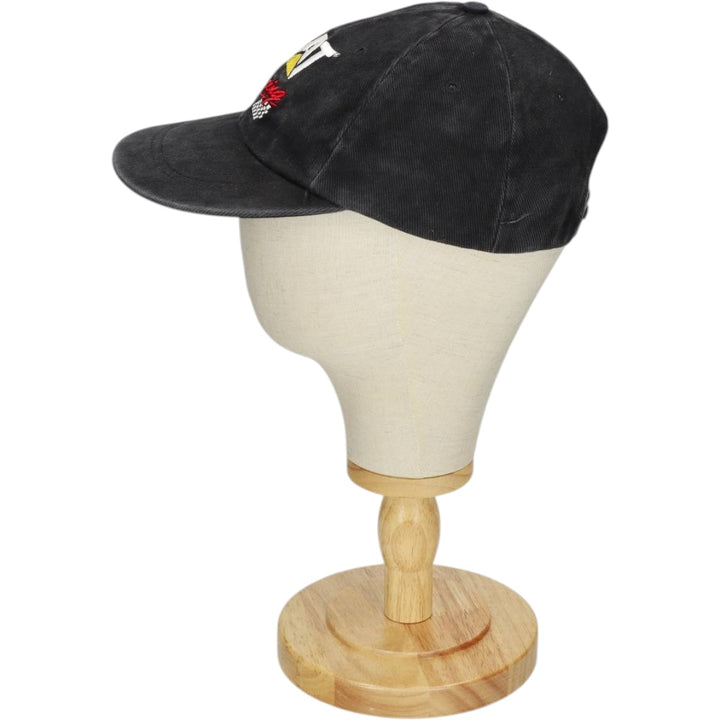 ~90'S TONKIN CAT Caterpillar Checker Flag Advertising Baseball Cap, Made in USA, One Size Fits All unclear black type Vintage Second Hand