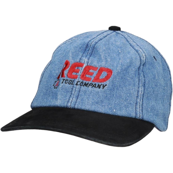 ~90'S AJM REED Advertising Two-Tone Baseball Cap, 6-Panel Cap, One Size Fits All, Vintage cotton blue type Vintage Second Hand