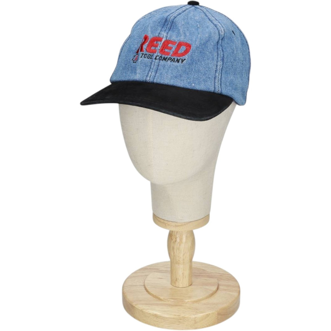 ~90'S AJM REED Advertising Two-Tone Baseball Cap, 6-Panel Cap, One Size Fits All, Vintage cotton blue type Vintage Second Hand