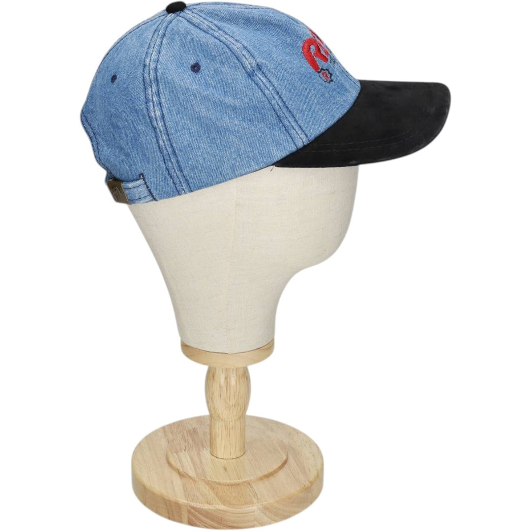 ~90'S AJM REED Advertising Two-Tone Baseball Cap, 6-Panel Cap, One Size Fits All, Vintage cotton blue type Vintage Second Hand