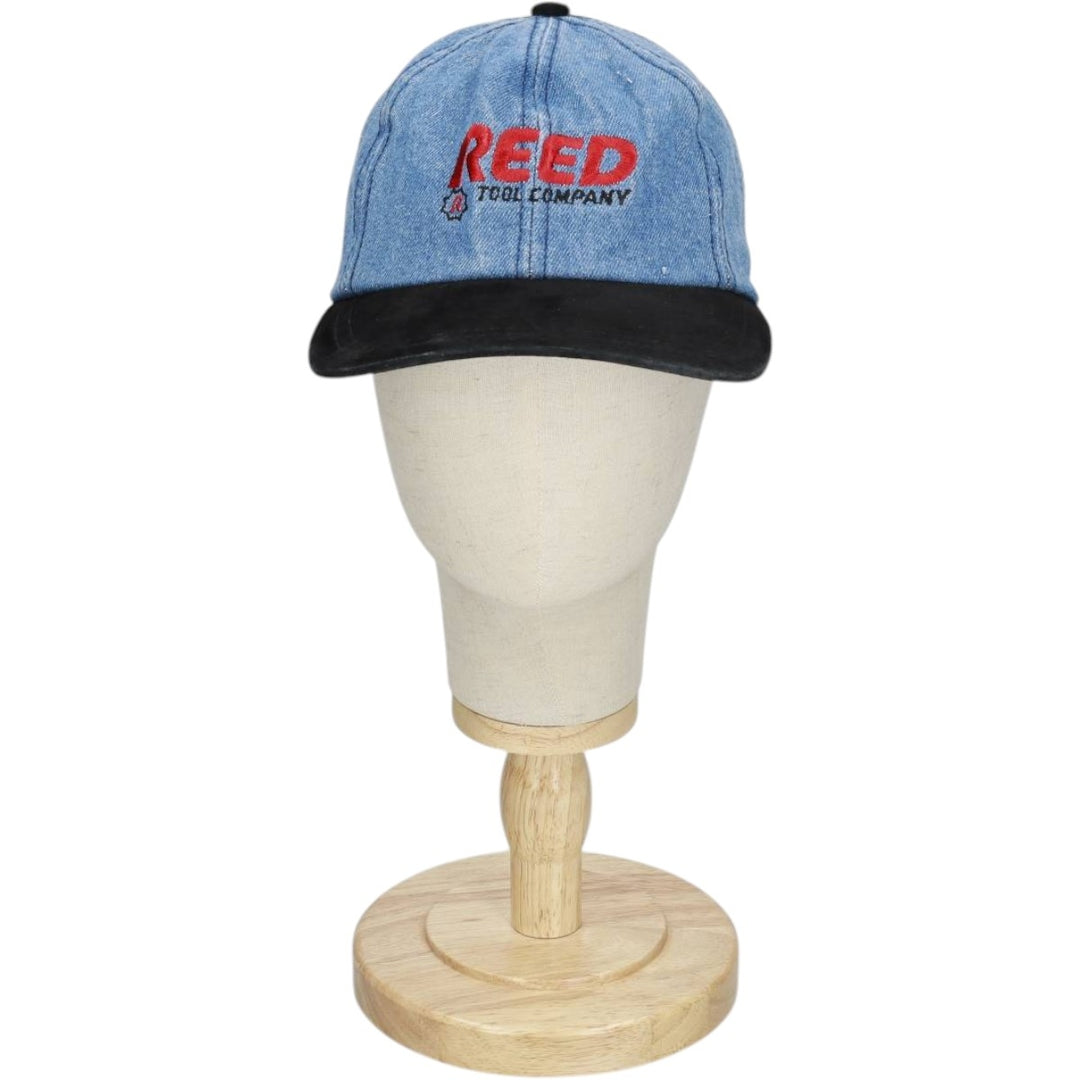 ~90'S AJM REED Advertising Two-Tone Baseball Cap, 6-Panel Cap, One Size Fits All, Vintage cotton blue type Vintage Second Hand