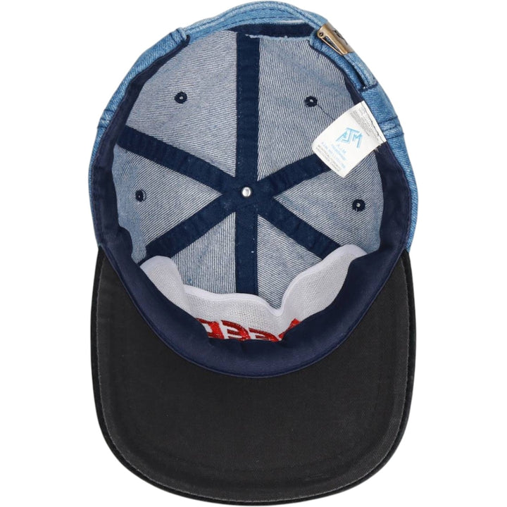 ~90'S AJM REED Advertising Two-Tone Baseball Cap, 6-Panel Cap, One Size Fits All, Vintage cotton blue type Vintage Second Hand