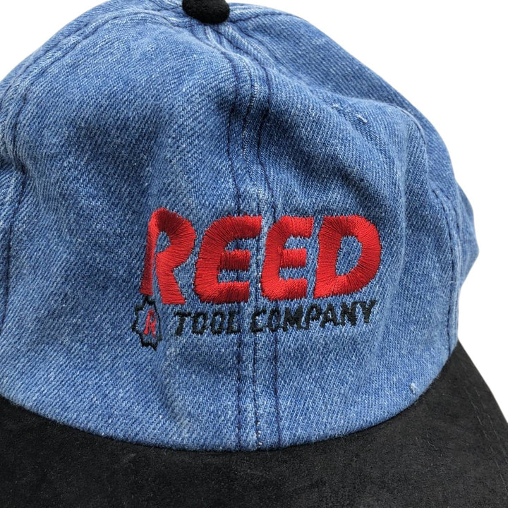 ~90'S AJM REED Advertising Two-Tone Baseball Cap, 6-Panel Cap, One Size Fits All, Vintage cotton blue type Vintage Second Hand
