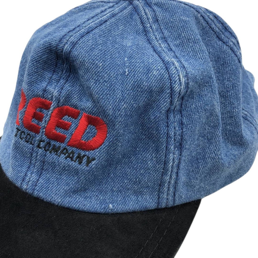 ~90'S AJM REED Advertising Two-Tone Baseball Cap, 6-Panel Cap, One Size Fits All, Vintage cotton blue type Vintage Second Hand