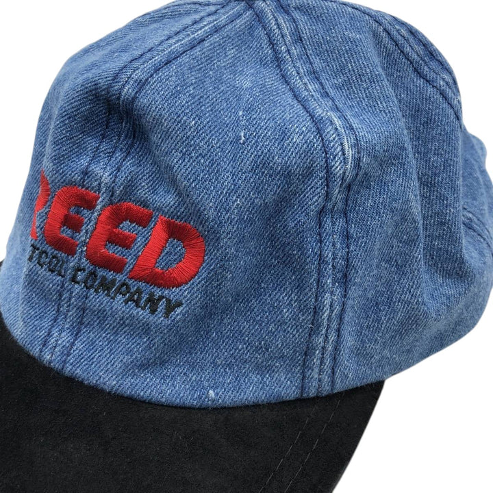 ~90'S AJM REED Advertising Two-Tone Baseball Cap, 6-Panel Cap, One Size Fits All, Vintage cotton blue type Vintage Second Hand