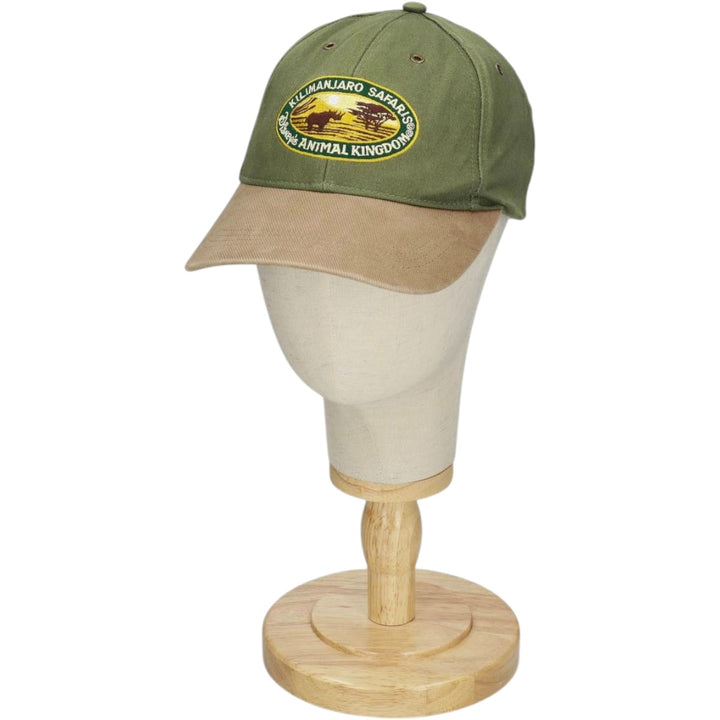 90s-00'S Walt Disney World Kilimanjaro Safari Two-Tone Baseball Cap, 6-Panel Cap, One Size Fits All cotton Khaki type Vintage Second Hand