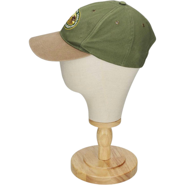 90s-00'S Walt Disney World Kilimanjaro Safari Two-Tone Baseball Cap, 6-Panel Cap, One Size Fits All cotton Khaki type Vintage Second Hand