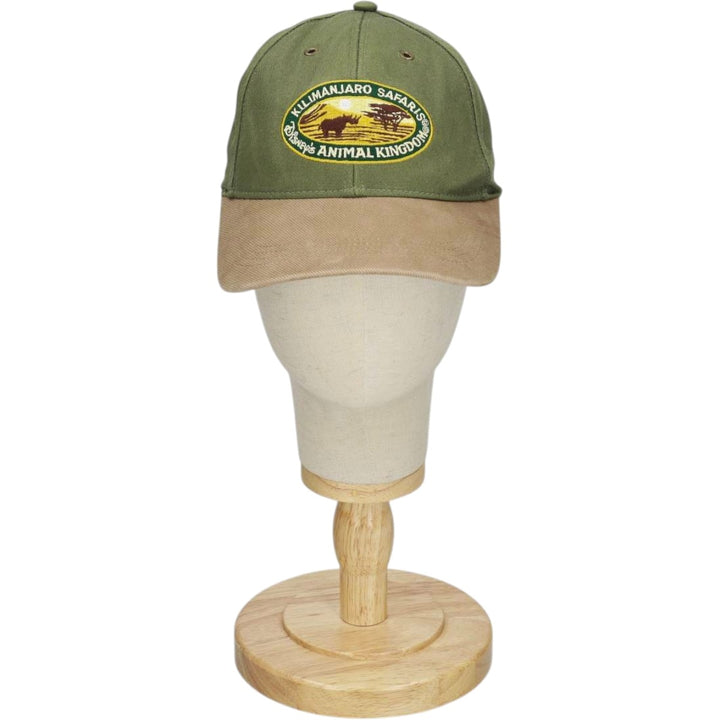 90s-00'S Walt Disney World Kilimanjaro Safari Two-Tone Baseball Cap, 6-Panel Cap, One Size Fits All cotton Khaki type Vintage Second Hand