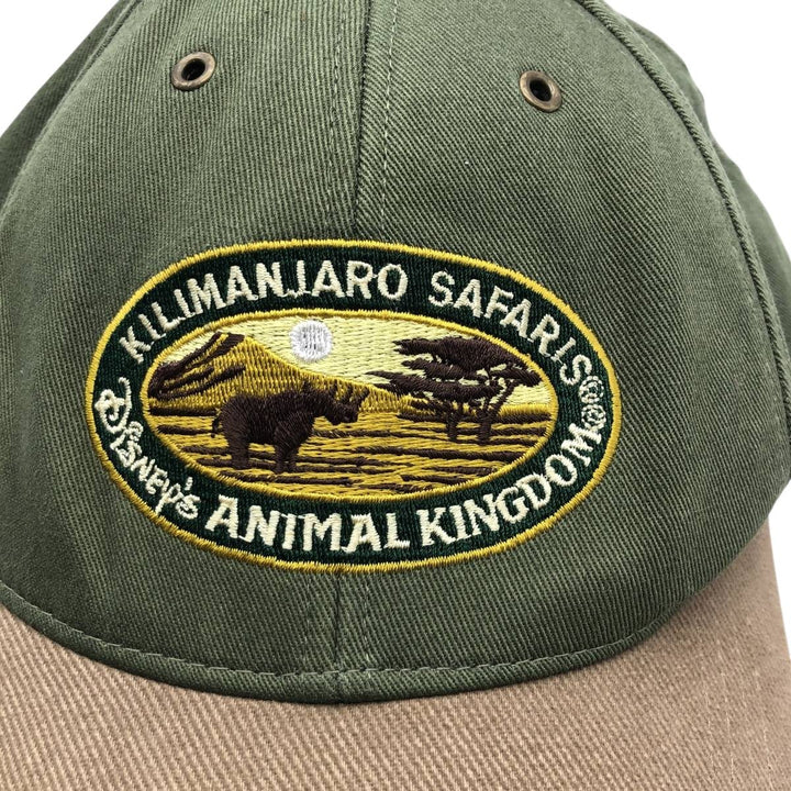90s-00'S Walt Disney World Kilimanjaro Safari Two-Tone Baseball Cap, 6-Panel Cap, One Size Fits All cotton Khaki type Vintage Second Hand