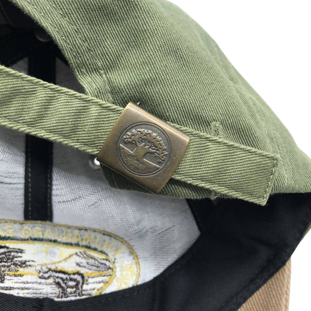 90s-00'S Walt Disney World Kilimanjaro Safari Two-Tone Baseball Cap, 6-Panel Cap, One Size Fits All cotton Khaki type Vintage Second Hand