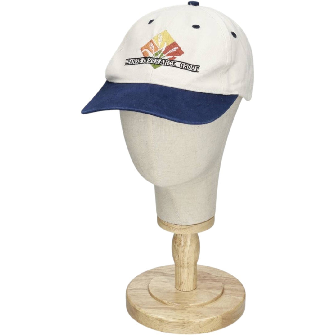 ~2000'S Cotton Deluxe Orange Insurance Group Two-Tone Advertising Baseball Cap 6-Panel Cap unclear unbleached Vintage Second Hand