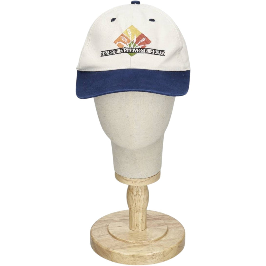 ~2000'S Cotton Deluxe Orange Insurance Group Two-Tone Advertising Baseball Cap 6-Panel Cap unclear unbleached Vintage Second Hand