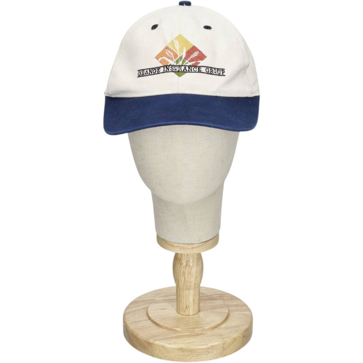 ~2000'S Cotton Deluxe Orange Insurance Group Two-Tone Advertising Baseball Cap 6-Panel Cap unclear unbleached Vintage Second Hand