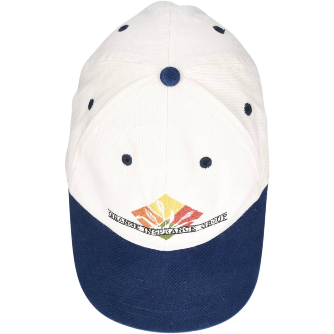 ~2000'S Cotton Deluxe Orange Insurance Group Two-Tone Advertising Baseball Cap 6-Panel Cap unclear unbleached Vintage Second Hand