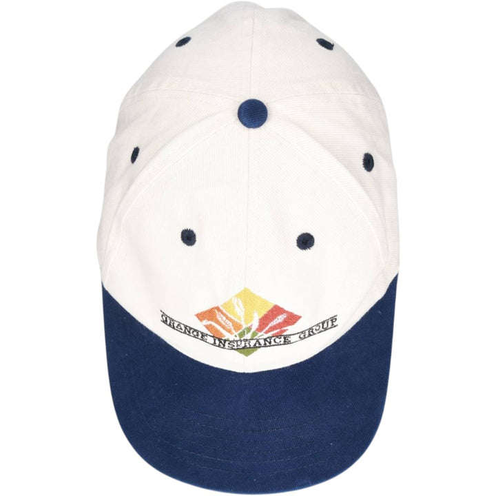 ~2000'S Cotton Deluxe Orange Insurance Group Two-Tone Advertising Baseball Cap 6-Panel Cap unclear unbleached Vintage Second Hand