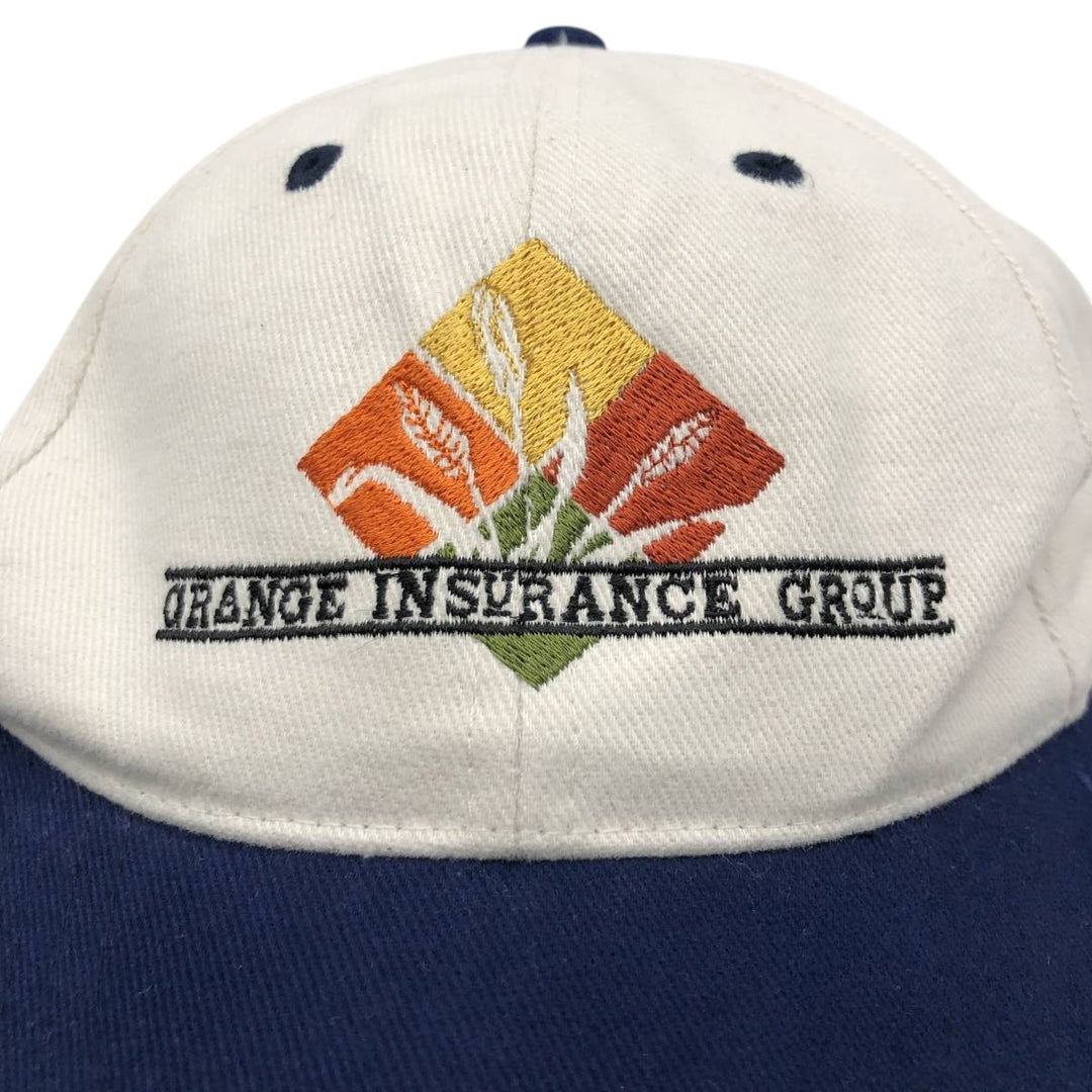 ~2000'S Cotton Deluxe Orange Insurance Group Two-Tone Advertising Baseball Cap 6-Panel Cap unclear unbleached Vintage Second Hand