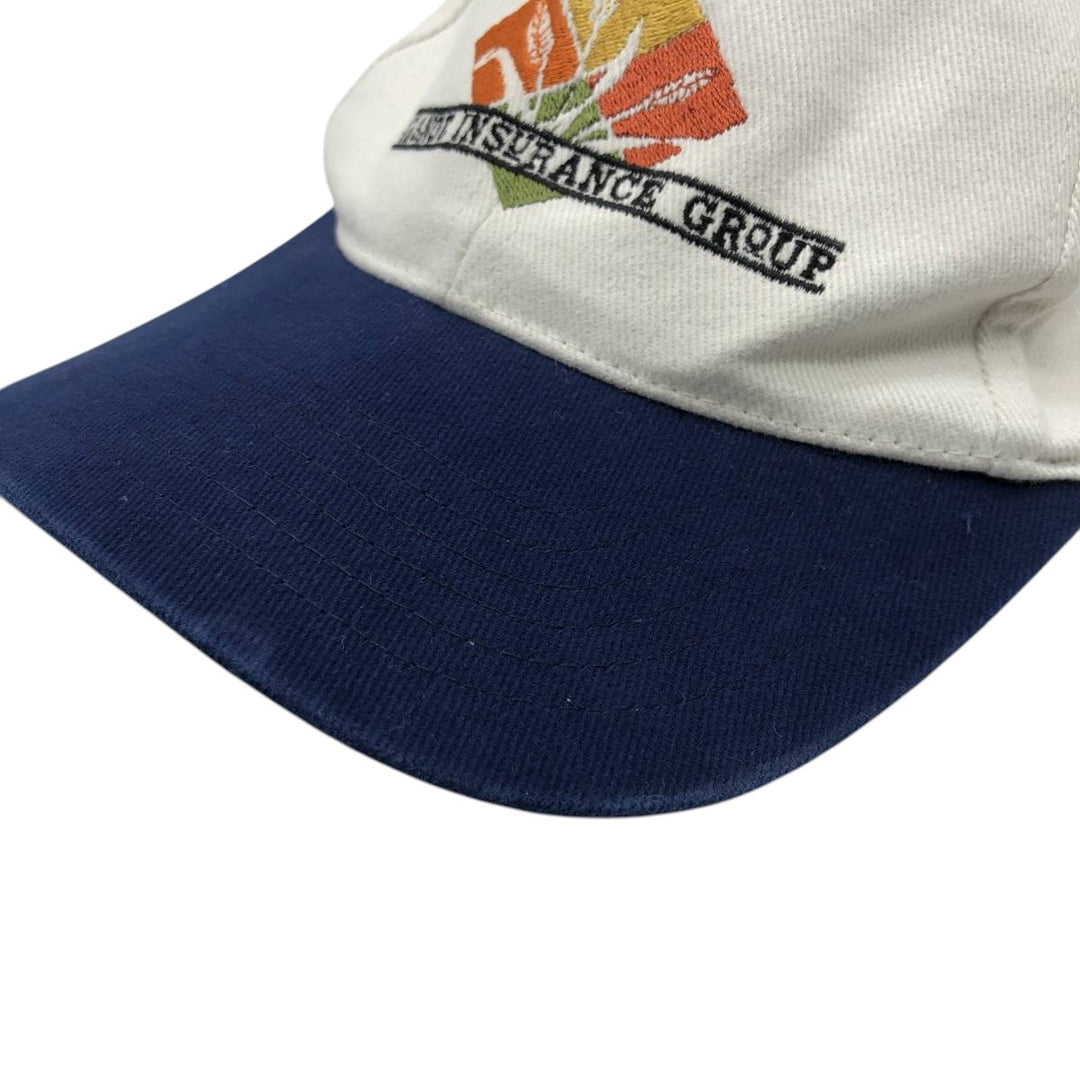 ~2000'S Cotton Deluxe Orange Insurance Group Two-Tone Advertising Baseball Cap 6-Panel Cap unclear unbleached Vintage Second Hand