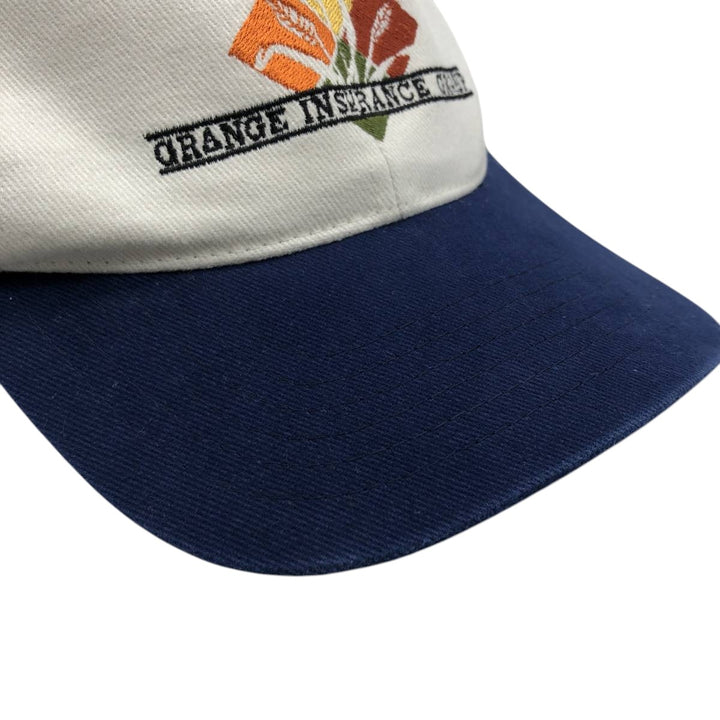 ~2000'S Cotton Deluxe Orange Insurance Group Two-Tone Advertising Baseball Cap 6-Panel Cap unclear unbleached Vintage Second Hand