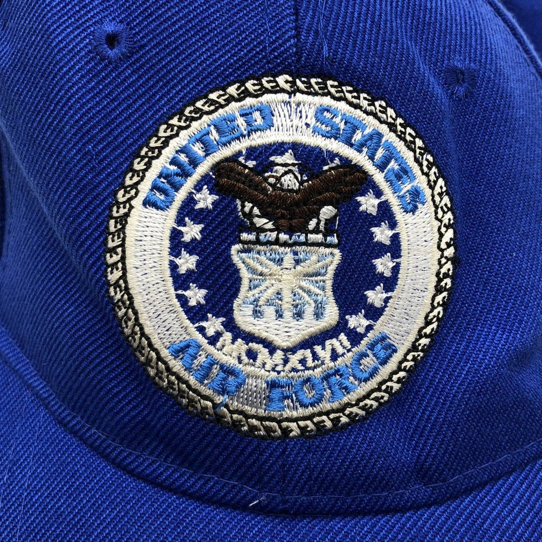 USAIR FORCE Military Baseball Cap, 6-Panel Cap, One Size Fits All wool blue type Vintage Second Hand