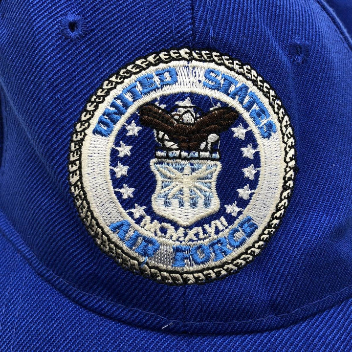 USAIR FORCE Military Baseball Cap, 6-Panel Cap, One Size Fits All wool blue type Vintage Second Hand