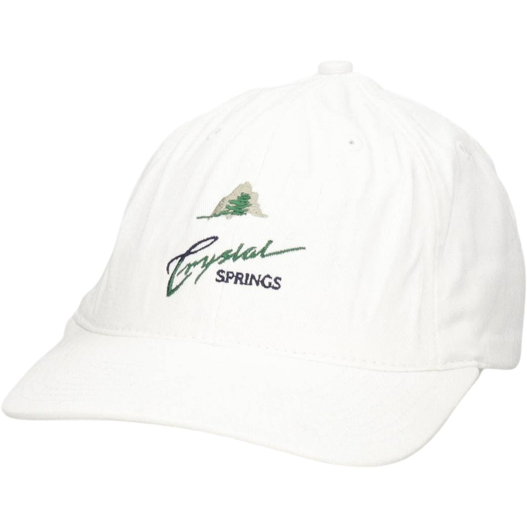 Crystal SPRINGS Advertising Baseball Cap, 6-Panel Cap, Made in USA, One Size Fits All unclear white type Vintage Second Hand