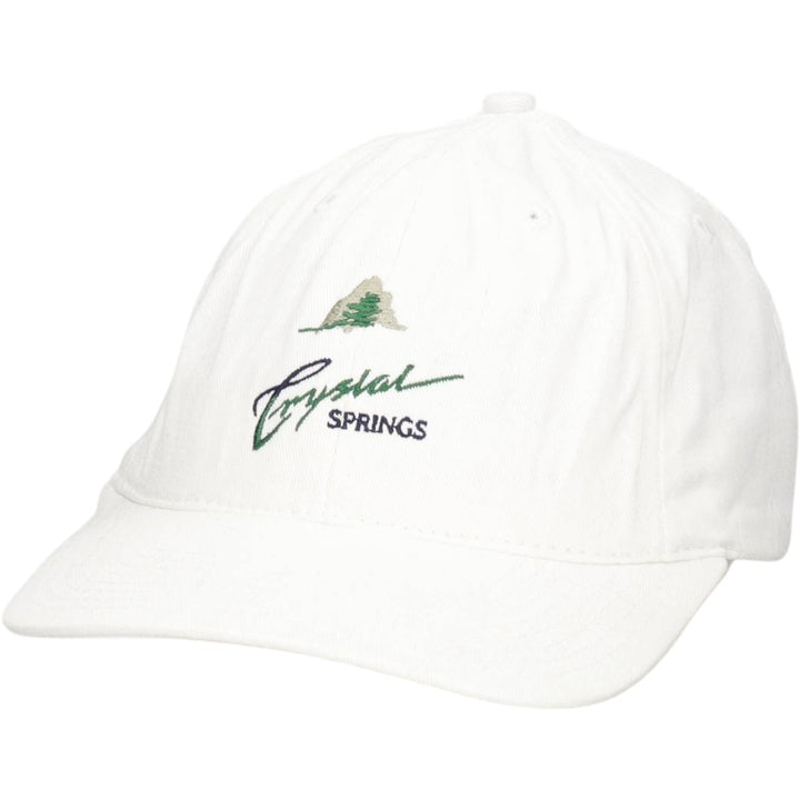 Crystal SPRINGS Advertising Baseball Cap, 6-Panel Cap, Made in USA, One Size Fits All unclear white type Vintage Second Hand