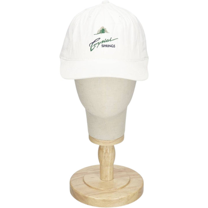 Crystal SPRINGS Advertising Baseball Cap, 6-Panel Cap, Made in USA, One Size Fits All unclear white type Vintage Second Hand
