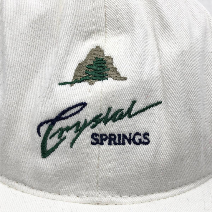 Crystal SPRINGS Advertising Baseball Cap, 6-Panel Cap, Made in USA, One Size Fits All unclear white type Vintage Second Hand