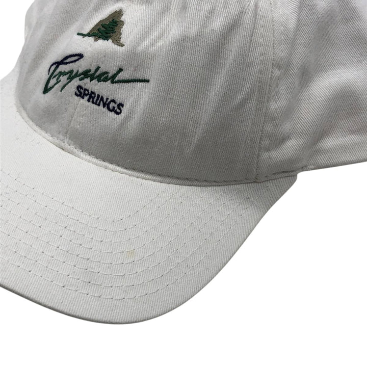 Crystal SPRINGS Advertising Baseball Cap, 6-Panel Cap, Made in USA, One Size Fits All unclear white type Vintage Second Hand