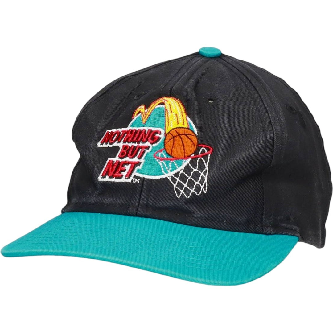 90'S McDonald's Nothing But Net Two-Tone Advertising Baseball Cap 6-Panel Cap unclear black type Vintage Second Hand