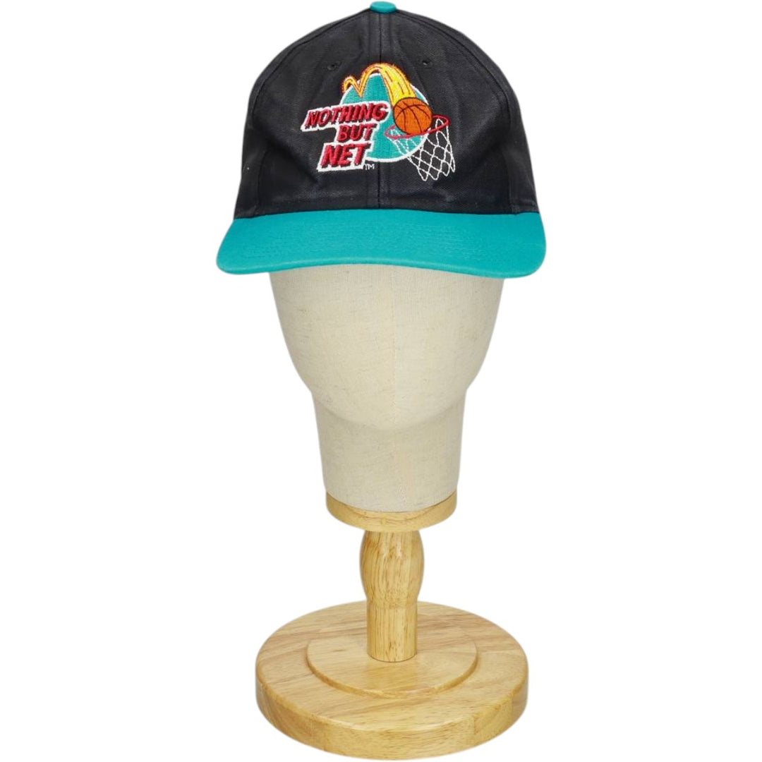 90'S McDonald's Nothing But Net Two-Tone Advertising Baseball Cap 6-Panel Cap unclear black type Vintage Second Hand