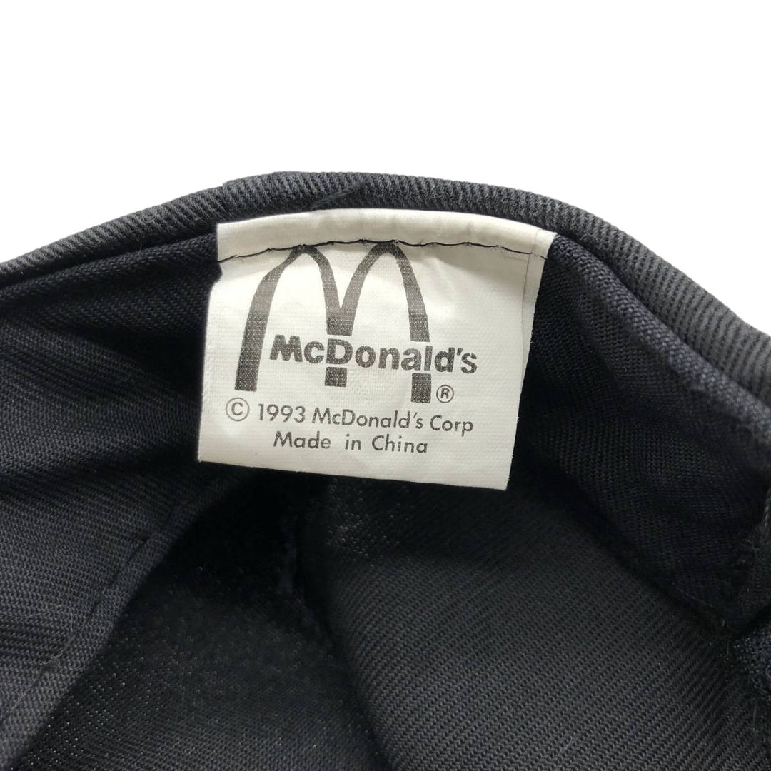 90'S McDonald's Nothing But Net Two-Tone Advertising Baseball Cap 6-Panel Cap unclear black type Vintage Second Hand