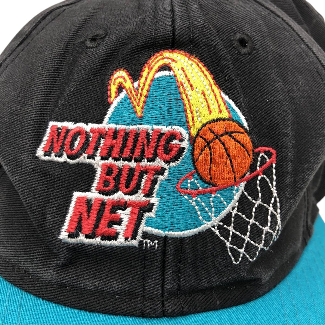 90'S McDonald's Nothing But Net Two-Tone Advertising Baseball Cap 6-Panel Cap unclear black type Vintage Second Hand