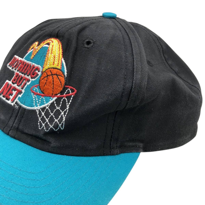 90'S McDonald's Nothing But Net Two-Tone Advertising Baseball Cap 6-Panel Cap unclear black type Vintage Second Hand