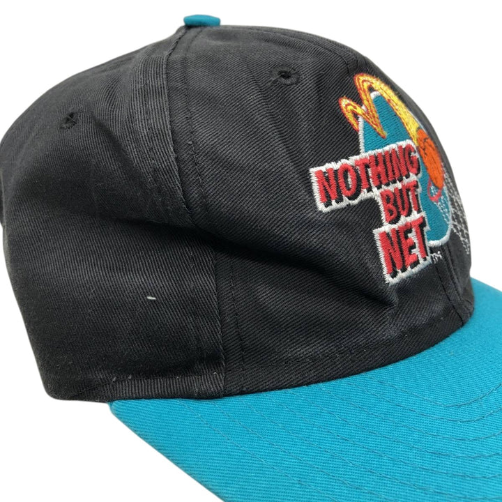 90'S McDonald's Nothing But Net Two-Tone Advertising Baseball Cap 6-Panel Cap unclear black type Vintage Second Hand
