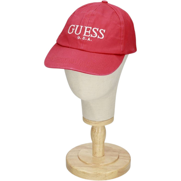 90'S Guess Baseball Cap, 6-Panel Cap, One Size Fits All, Vintage cotton red type Vintage Second Hand