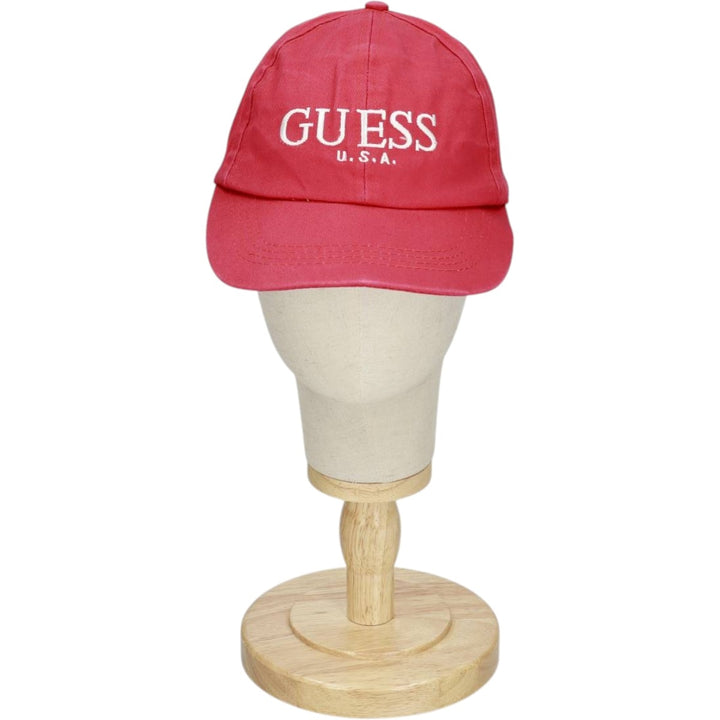 90'S Guess Baseball Cap, 6-Panel Cap, One Size Fits All, Vintage cotton red type Vintage Second Hand