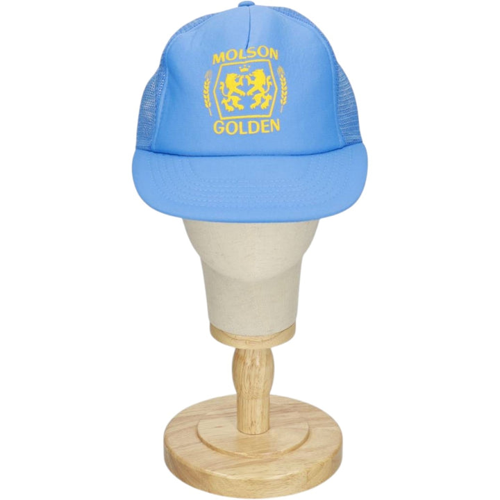 80s-90'S sport cap, Molson Golden advertising trucker cap, mesh cap, one size fits all. unclear Blue type light blue Vintage Second Hand