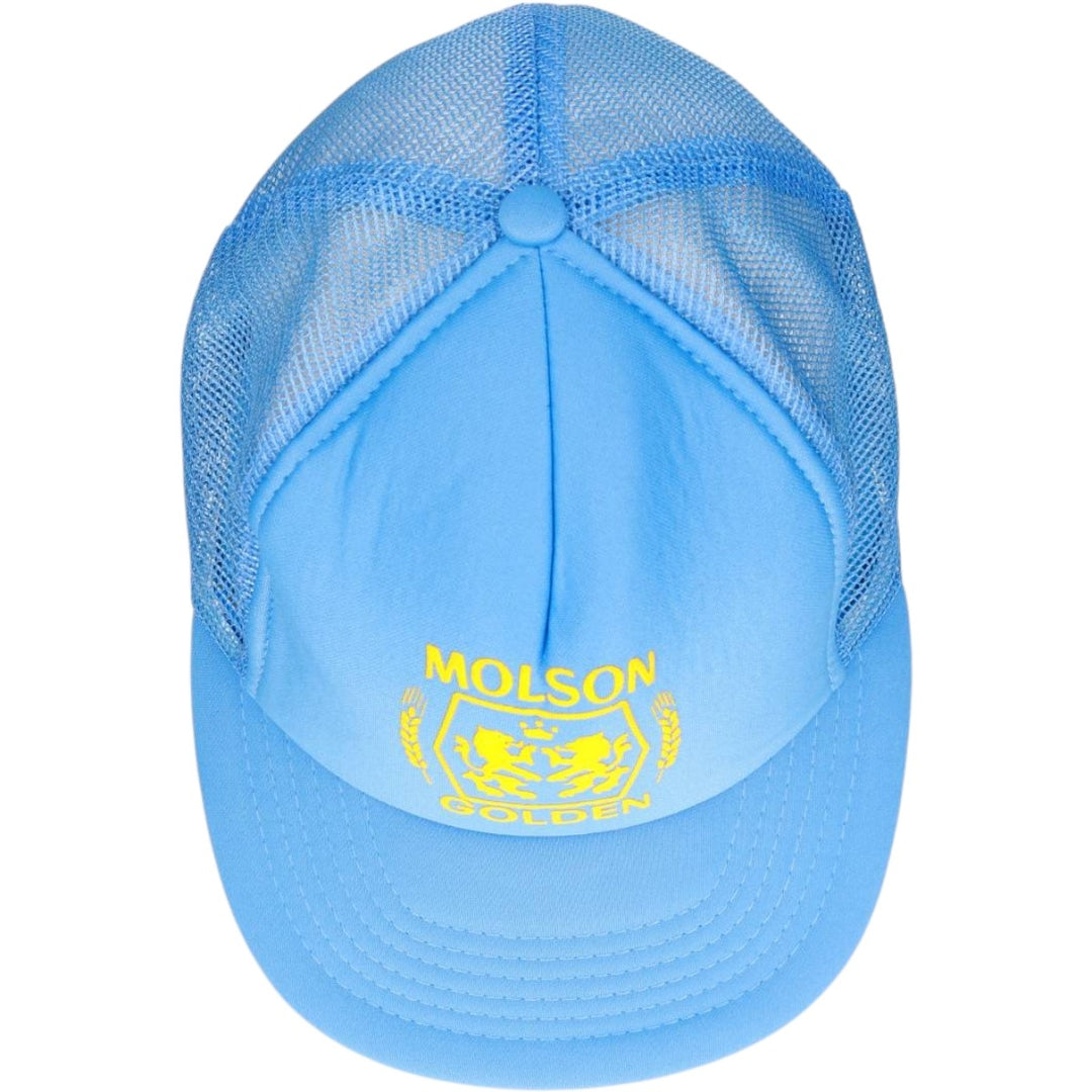 80s-90'S sport cap, Molson Golden advertising trucker cap, mesh cap, one size fits all. unclear Blue type light blue Vintage Second Hand