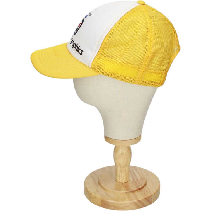 YOUNG AN Columbus Graphics Trucker Cap Advertising Mesh Cap One Size Fits All polyester yellow type Vintage Second Hand