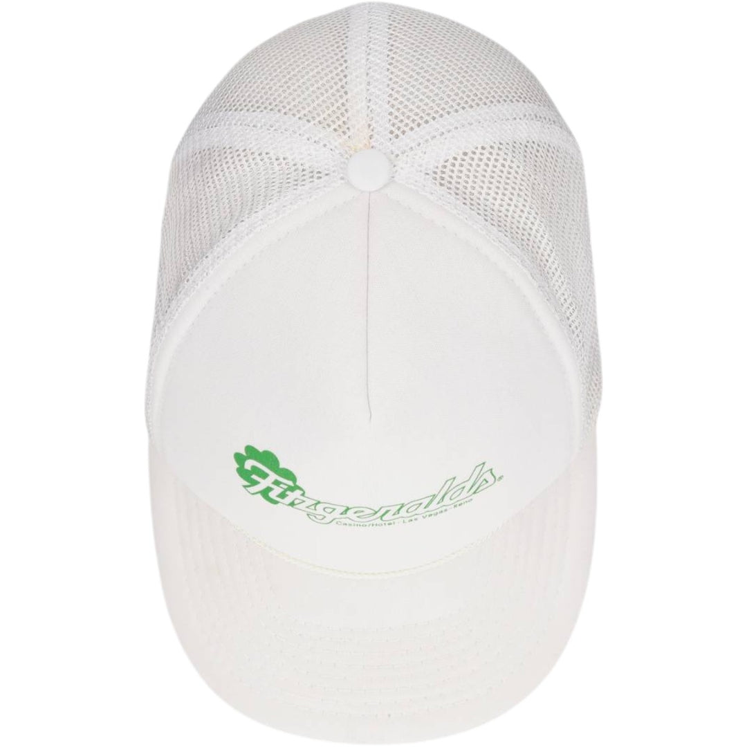 FRANK LEE IMPORTS Fitzgeralds Trucker Cap Advertising Mesh Cap One Size Fits All polyester white type Vintage Second Hand