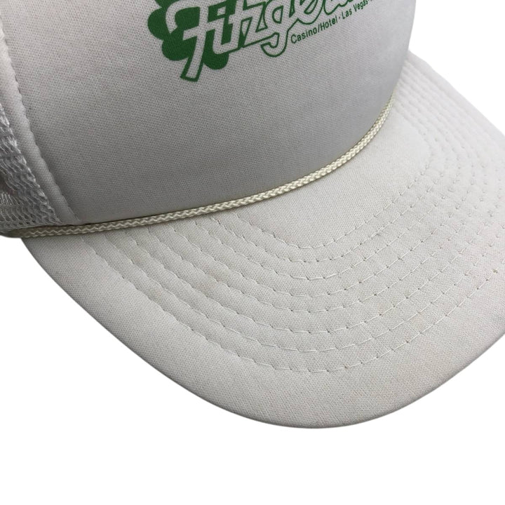 FRANK LEE IMPORTS Fitzgeralds Trucker Cap Advertising Mesh Cap One Size Fits All polyester white type Vintage Second Hand