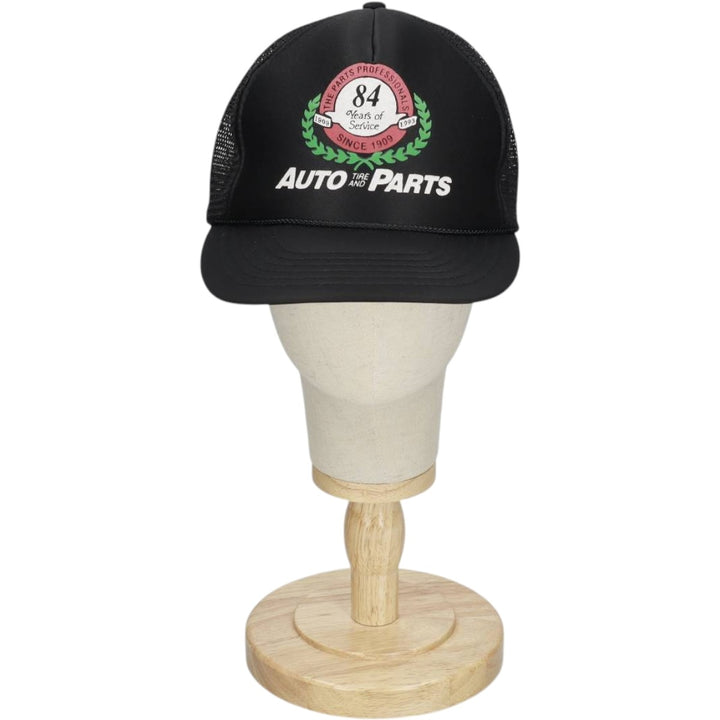 90'S AUTO TIRE AND PARTS Advertising Trucker Cap Mesh Cap One Size Fits All Vintage polyester black type Vintage Second Hand