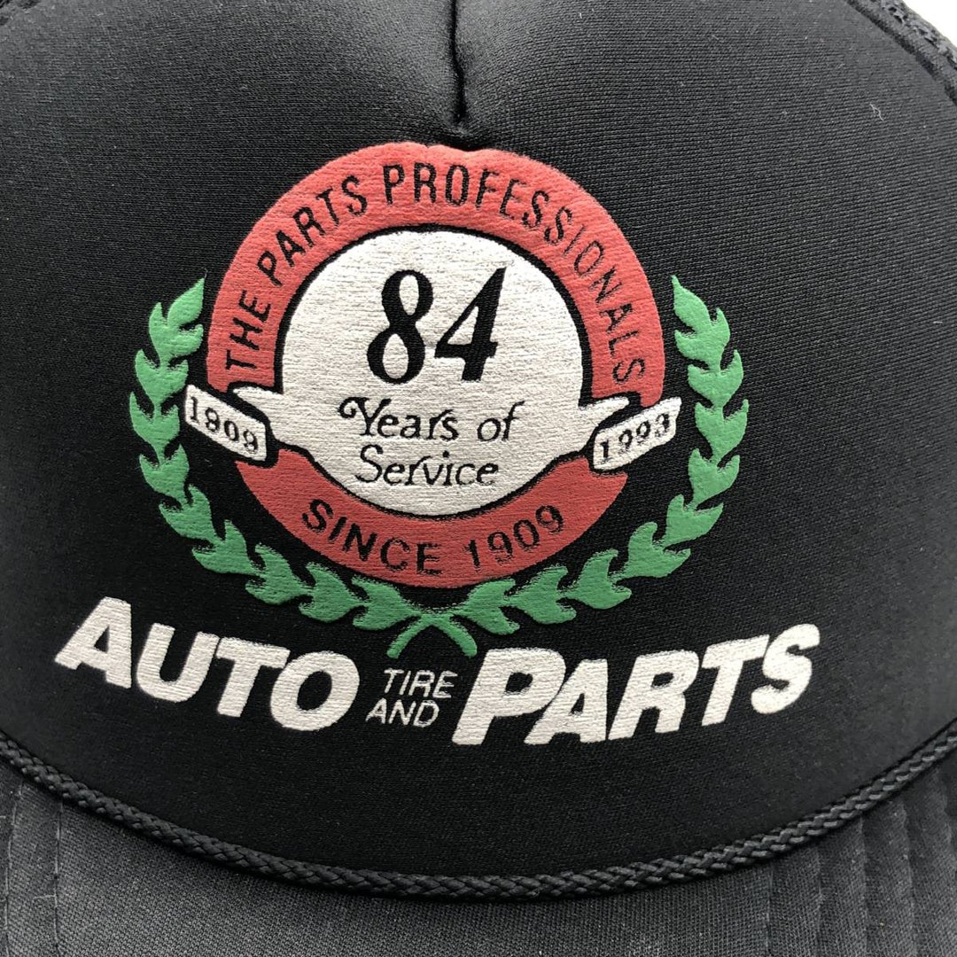 90'S AUTO TIRE AND PARTS Advertising Trucker Cap Mesh Cap One Size Fits All Vintage polyester black type Vintage Second Hand