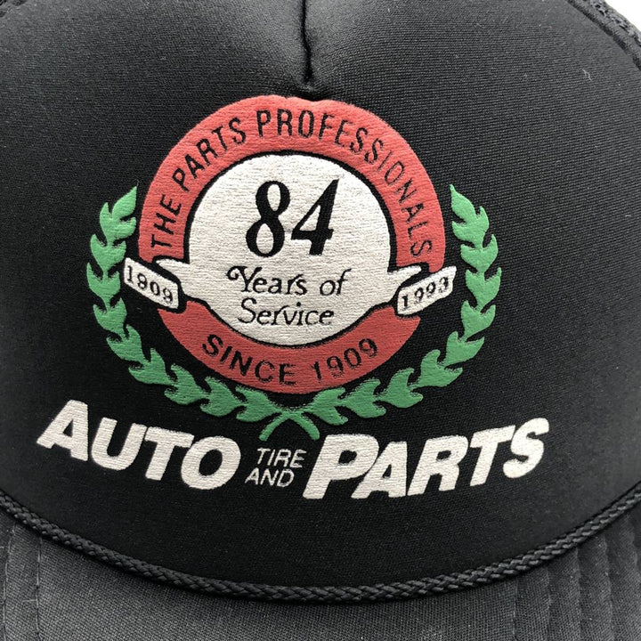 90'S AUTO TIRE AND PARTS Advertising Trucker Cap Mesh Cap One Size Fits All Vintage polyester black type Vintage Second Hand