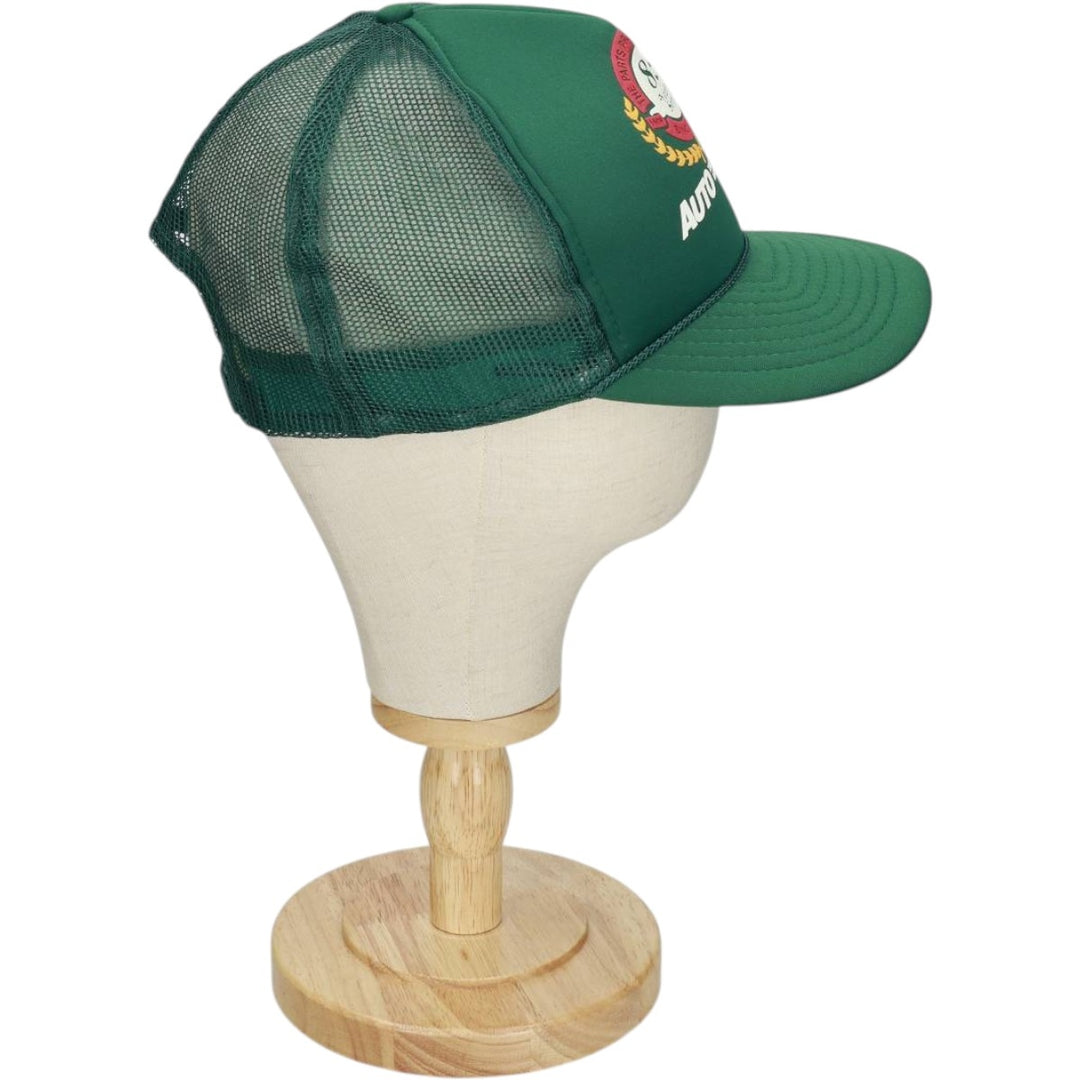 90'S AUTO TIRE AND PARTS Trucker Cap, Advertising Mesh Cap, One Size Fits All, Vintage polyester Green type dark green Vintage Second Hand